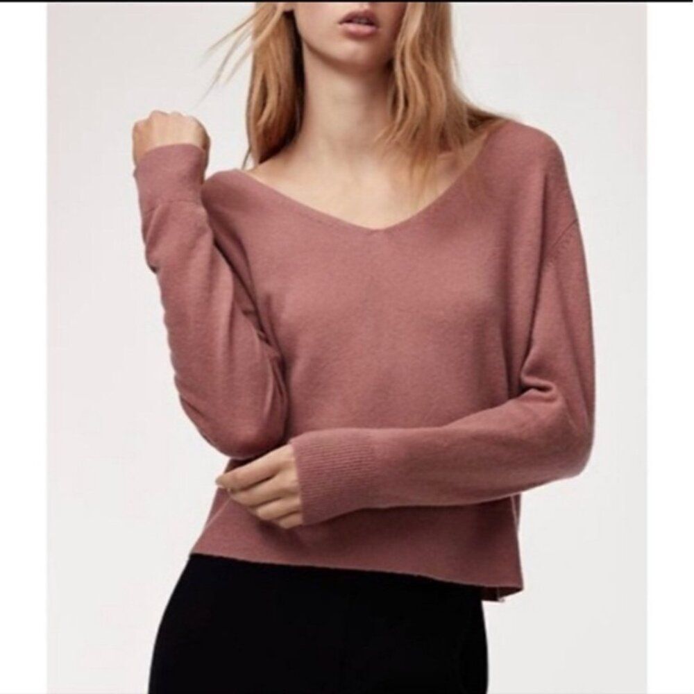Aritzia Babaton Byron Derma Wool Cashmere Blend Sweater Size XS